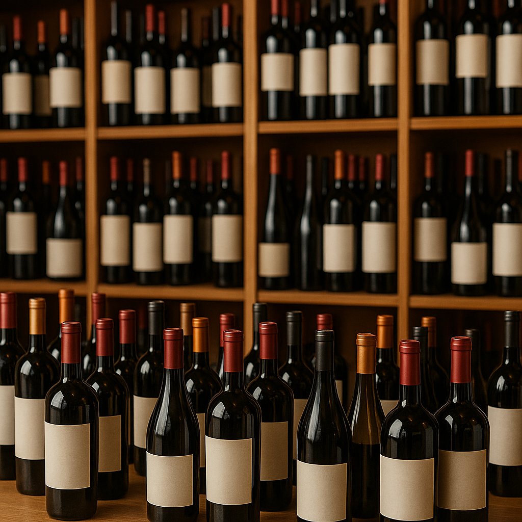 Weinhandel Weinflaschen Auswahl