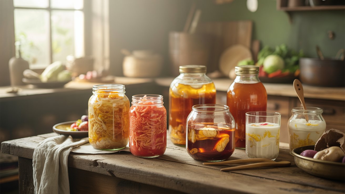 fermentierte lebensmittel in glsern
