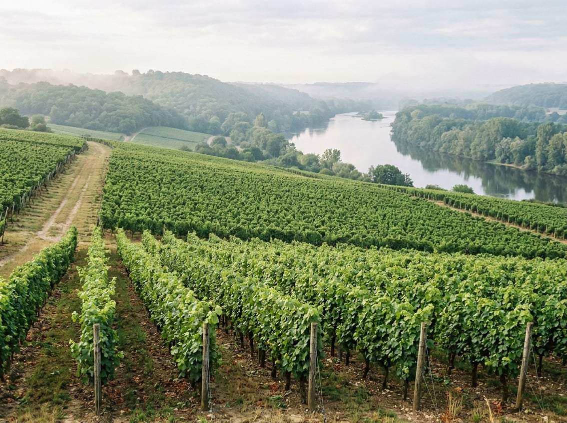 Loire-Weinberge im Tal des Cher in der Touraine