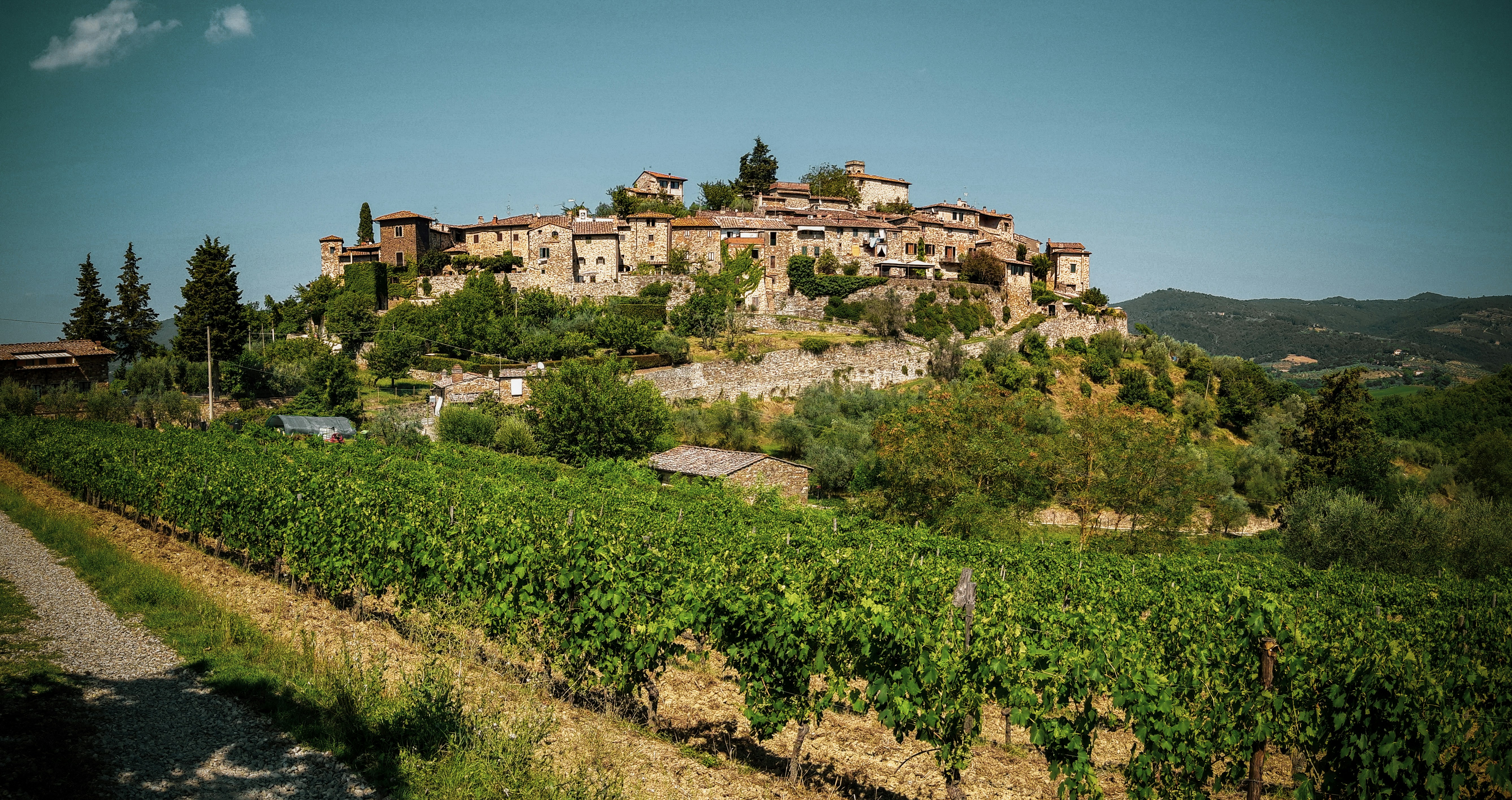 weine burg im chianti gebiet