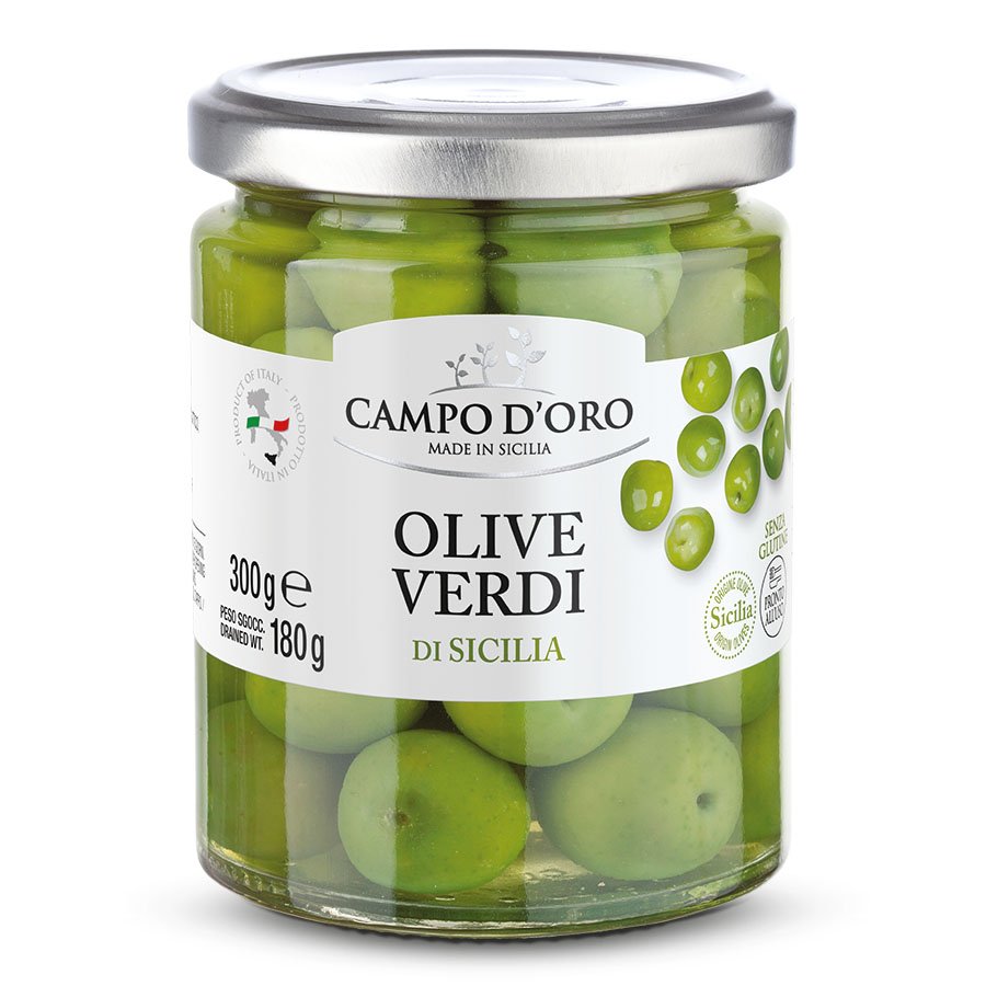 Große grüne Oliven aus Sizilien - Campo d'Oro
