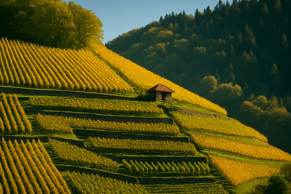 Terrassierter Weinberg vom Weingut Martin Waßmer