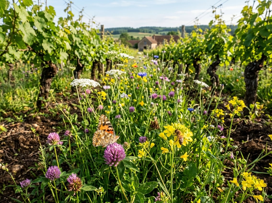 Artenvielfalt und Begrünung im nachhaltigen Weinberg