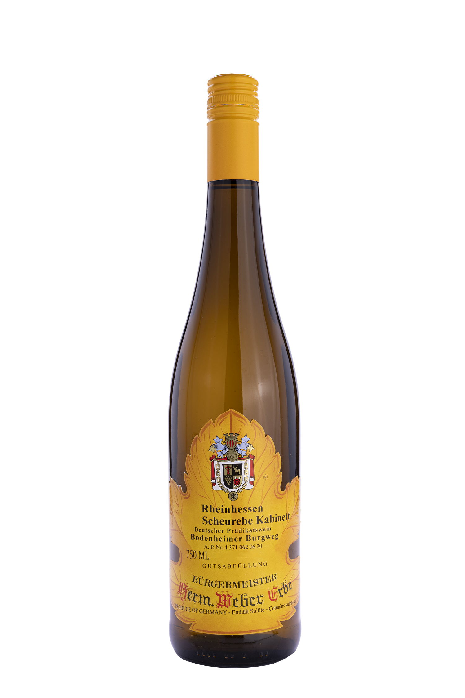 Bodenheimer Burgweg Scheurebe Kabinett 2020 - Weingut Hermann Weber Erbe