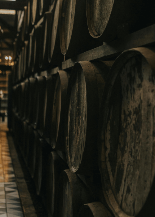 Weinfässer mit Bozen Wein