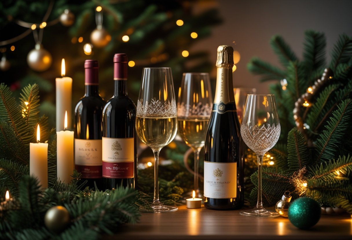 schaumwein und rotwein weihnachten