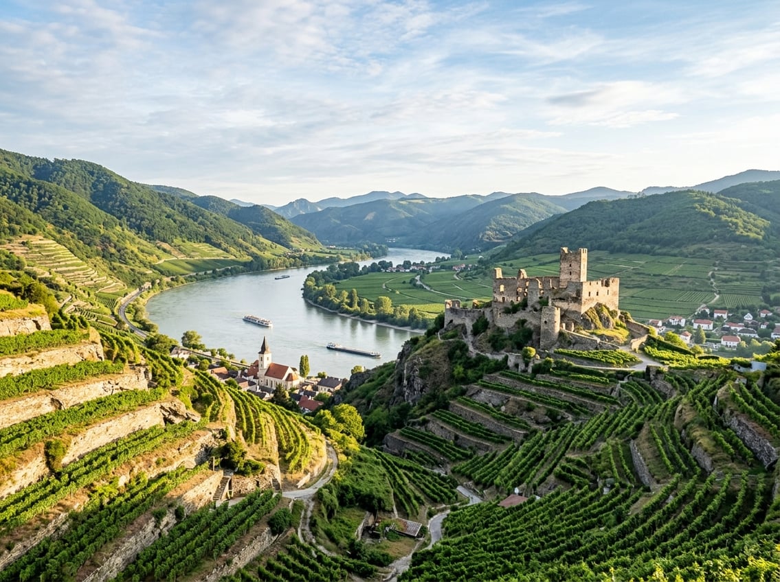 Steinterrassen der Wachau über der Donau